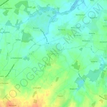 Mappa topografica La Madeleine, altitudine, rilievo