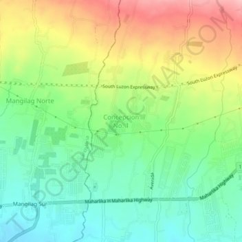 Mappa topografica Concepcion No. 1, altitudine, rilievo