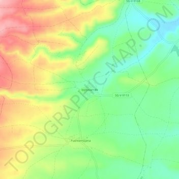 Mappa topografica Valdevarnés, altitudine, rilievo