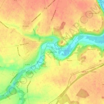 Mappa topografica Les Gauthiers, altitudine, rilievo