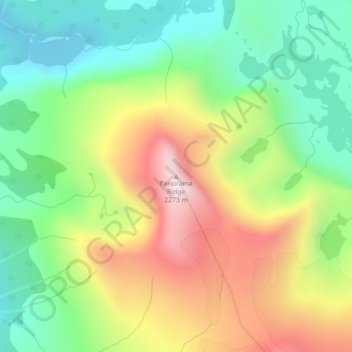 Mappa topografica Panorama Ridge, altitudine, rilievo