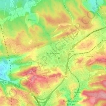 Mappa topografica Plan de Campagne, altitudine, rilievo