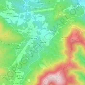 Mappa topografica Vilaestrofe, altitudine, rilievo