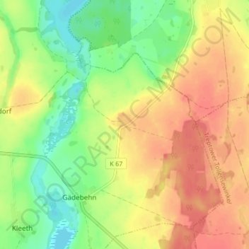 Mappa topografica Friedrichsruh, altitudine, rilievo