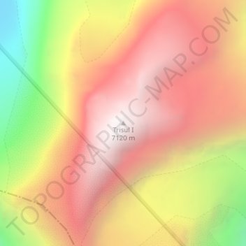 Mappa topografica Trisul I, altitudine, rilievo