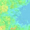 Mappa topografica Boston, altitudine, rilievo