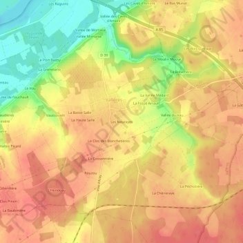 Mappa topografica Les Neurayes, altitudine, rilievo