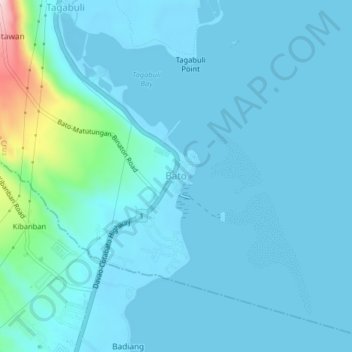 Mappa topografica Bato, altitudine, rilievo