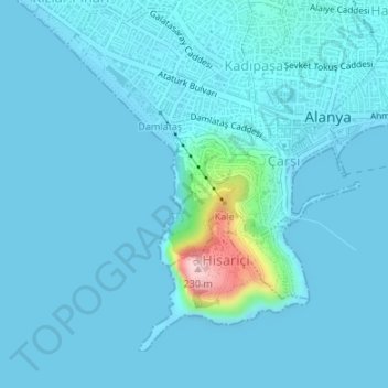 Mappa topografica Roter Turm, altitudine, rilievo