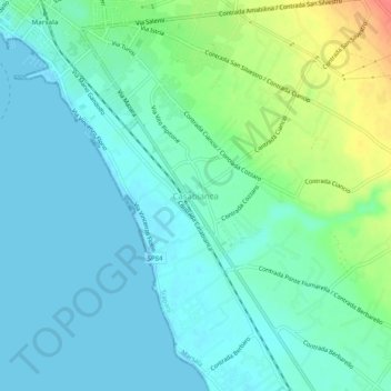 Mappa topografica Casabianca, altitudine, rilievo