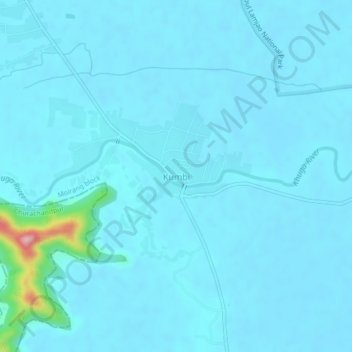 Mappa topografica Kumbi, altitudine, rilievo