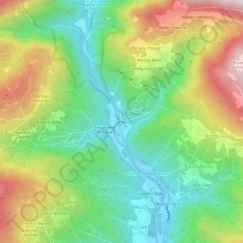 Mappa topografica Linder, altitudine, rilievo