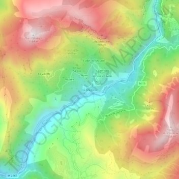 Mappa topografica La Madone, altitudine, rilievo
