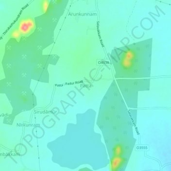 Mappa topografica Patta, altitudine, rilievo