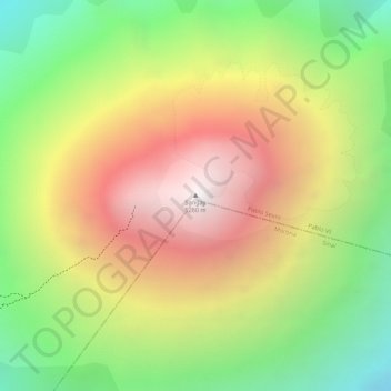Mappa topografica Sangay, altitudine, rilievo