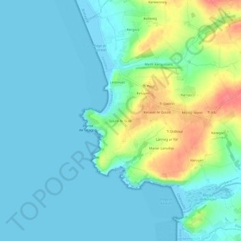Mappa topografica Goulit Ar Guer, altitudine, rilievo