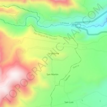 Mappa topografica La Victoria, altitudine, rilievo