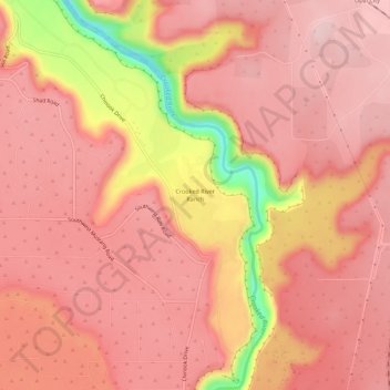 Mappa topografica Crooked River Ranch, altitudine, rilievo