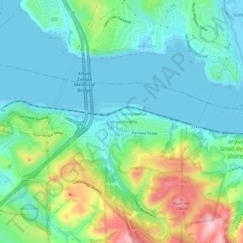 Mappa topografica Crolona Heights, altitudine, rilievo
