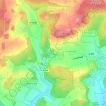 Mappa topografica Eberstadter Tropfsteinhöhle, altitudine, rilievo