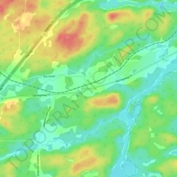 Mappa topografica Whitefish, altitudine, rilievo