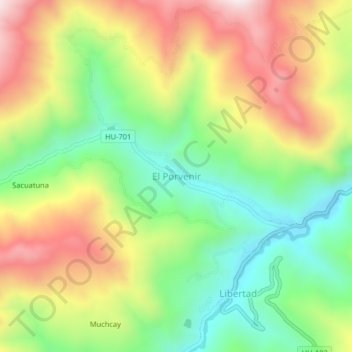 Mappa topografica El Porvenir, altitudine, rilievo