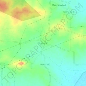 Mappa topografica Kumulur, altitudine, rilievo