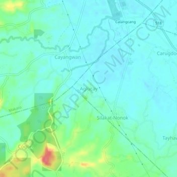 Mappa topografica Aglucay, altitudine, rilievo