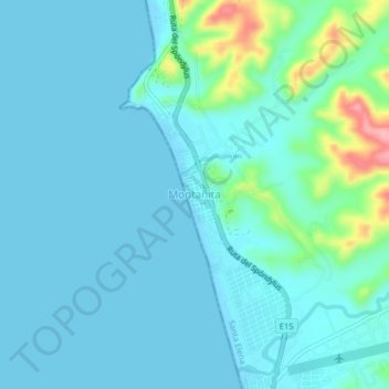 Mappa topografica Montañita, altitudine, rilievo