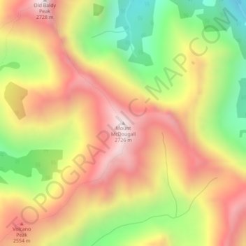 Mappa topografica Mount McDougall, altitudine, rilievo