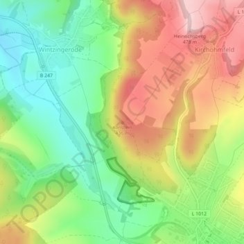Mappa topografica Kanstein, altitudine, rilievo