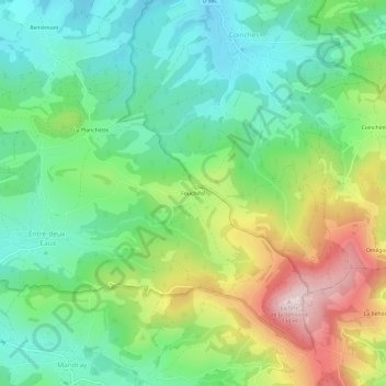 Mappa topografica Fouchifol, altitudine, rilievo