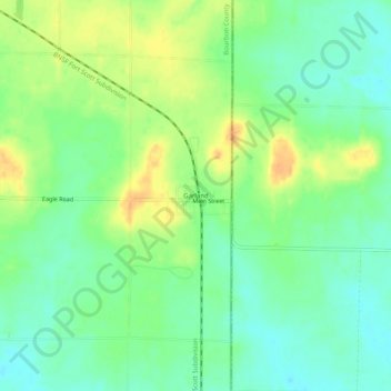 Mappa topografica Garland, altitudine, rilievo