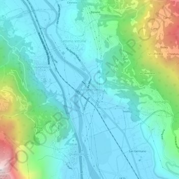 Mappa topografica Montestrutto, altitudine, rilievo