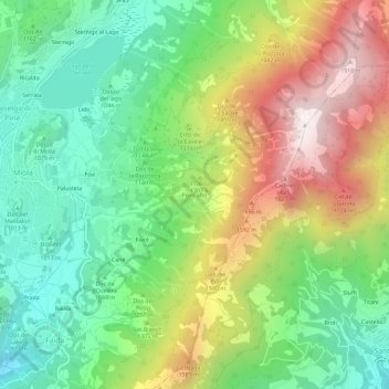 Mappa topografica Fovo alto, altitudine, rilievo