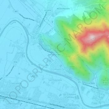 Mappa topografica Sant'Annunziata, altitudine, rilievo