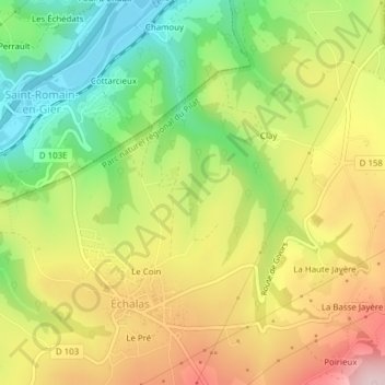 Mappa topografica Mézère, altitudine, rilievo