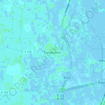 Mappa topografica Esenshamm, altitudine, rilievo