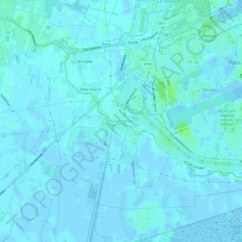 Mappa topografica Malcontenta, altitudine, rilievo