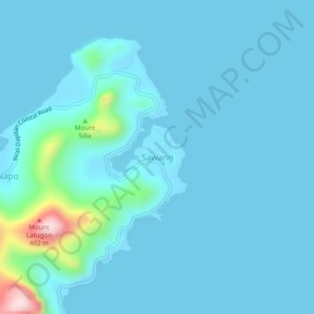 Mappa topografica Sawang, altitudine, rilievo