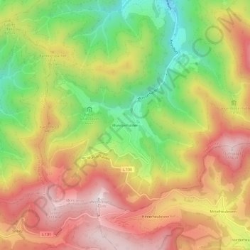 Mappa topografica Münsterhalden, altitudine, rilievo