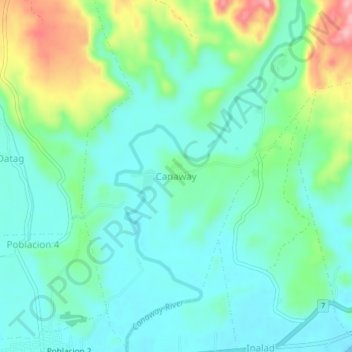 Mappa topografica Canaway, altitudine, rilievo