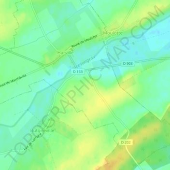 Mappa topografica Montée des Eaux, altitudine, rilievo