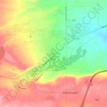 Mappa topografica Colorado City, altitudine, rilievo