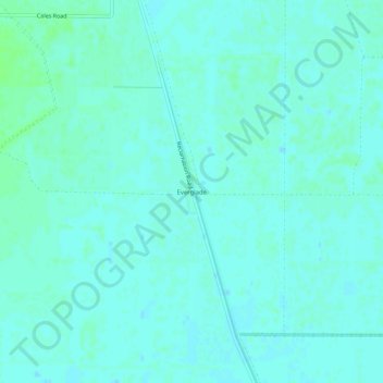 Mappa topografica Everglade, altitudine, rilievo