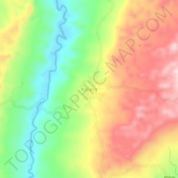 Mappa topografica Kibang, altitudine, rilievo