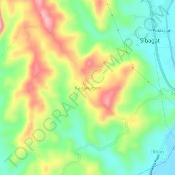Mappa topografica Kauswagan, altitudine, rilievo