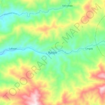 Mappa topografica Bucloc, altitudine, rilievo