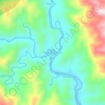 Mappa topografica Pagsangahan, altitudine, rilievo