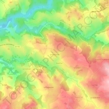 Mappa topografica Le Plantadis, altitudine, rilievo